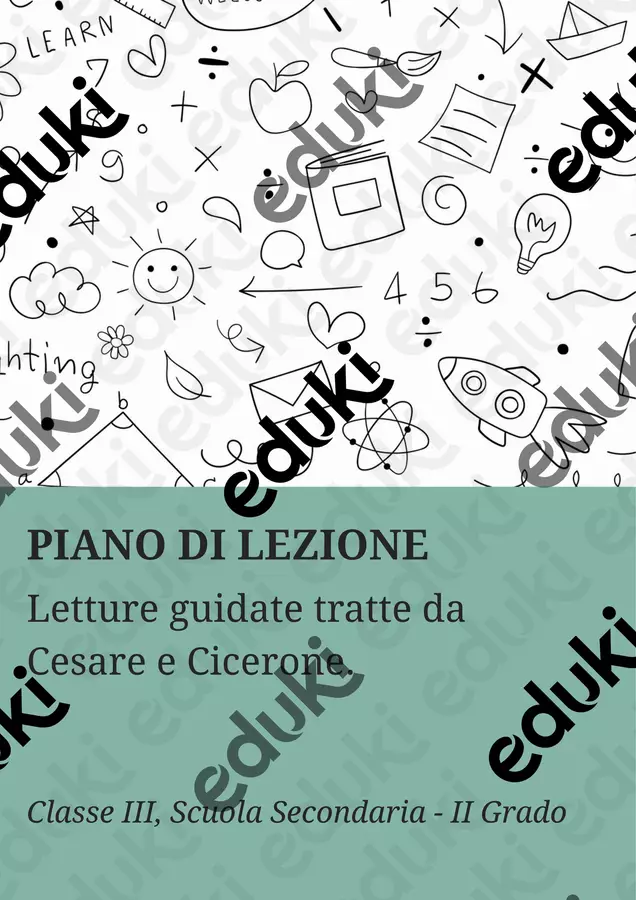 Letture guidate tratte da Cesare e Cicerone - PL Piani di lezione - Letture guidate tratte da Cesare e Cicerone - PL - Maestra di Italiano - Pagina di copertina