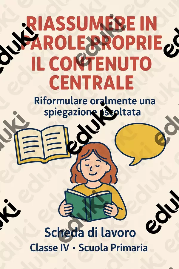 Riassumere in parole proprie il contenuto centrale Schede informative - Riassumere in parole proprie il contenuto centrale - Maestra di Italiano - Pagina di copertina