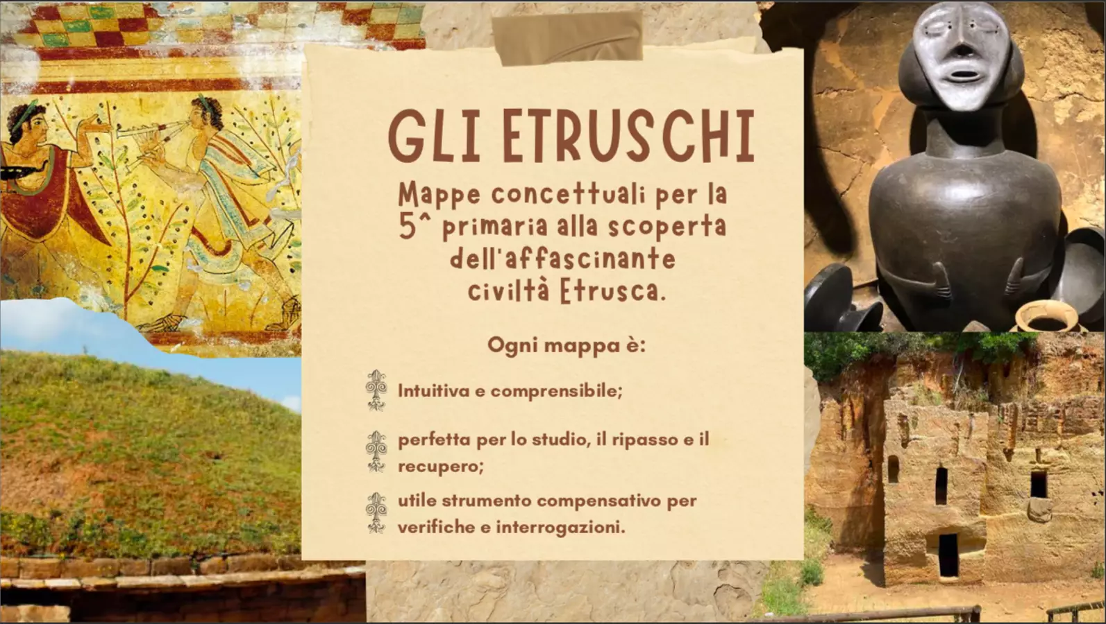 GLI ETRUSCHI - MAPPE CONCETTUALI PER LA CLASSE 5^ Materiale di supporto/inclusione - GLI ETRUSCHI - MAPPE CONCETTUALI PER LA CLASSE 5^ - Maestra_Desy - Pagina di copertina