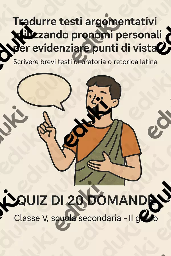 Scrivere brevi testi di oratoria o retorica latina - Quiz Quiz - Scrivere brevi testi di oratoria o retorica latina - Quiz - Maestra di Italiano - Pagina di copertina