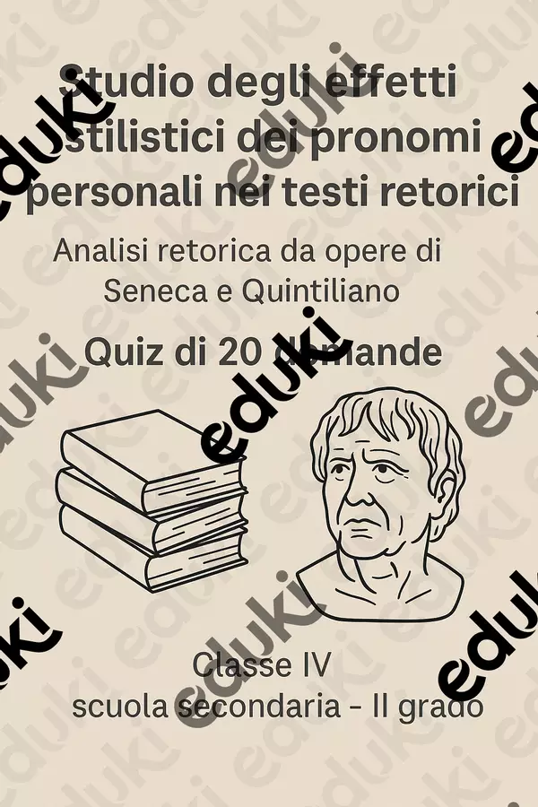 Studio degli effetti stilistici dei pronomi personali nei testi retorici - Quiz Quiz - Studio degli effetti stilistici dei pronomi personali nei testi retorici - Quiz - Maestra di Italiano - Pagina di copertina
