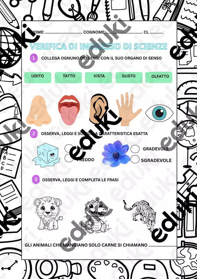 VERIFICA DI INGRESSO DI SCIENZE E TECNOLOGIA CLASSE SECONDA Esercizi - VERIFICA DI INGRESSO DI SCIENZE E TECNOLOGIA CLASSE SECONDA - Lucia Durante - Pagina di copertina