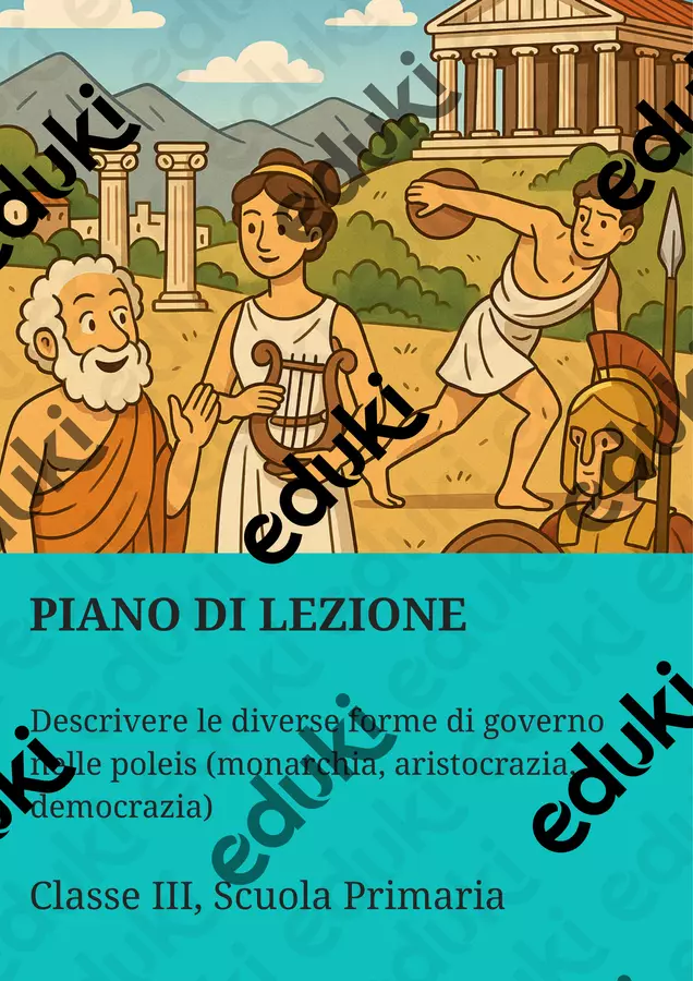 Descrivere le diverse forme di governo nelle poleis (monarchia, aristocrazia, democrazia) Piani di lezione - Descrivere le diverse forme di governo nelle poleis (monarchia, aristocrazia, democrazia) - La Macchina del Sapere - Pagina di copertina