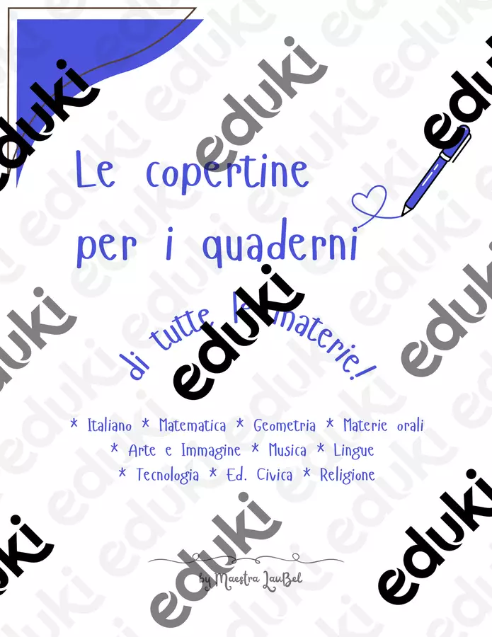 Copertine Quaderni Altro tipo di materiale - Copertine Quaderni - Maestra Laubel - Pagina di copertina
