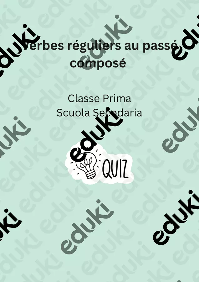 Esercizi con verbi regolari ("j'ai mangé", "nous avons parlé"). Quiz - Esercizi con verbi regolari ("j'ai mangé", "nous avons parlé"). - English Classroom 🇬🇧 - Pagina di copertina