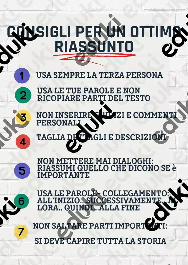Regole per un riassunto perfetto Materiale di supporto/inclusione - Regole per un riassunto perfetto - ProfValeria - Pagina di copertina