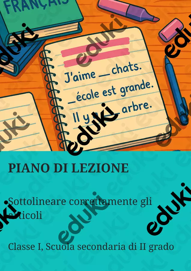 Sottolineare correttamente gli articoli Piani di lezione - Sottolineare correttamente gli articoli - English Classroom 🇬🇧 - Pagina di copertina