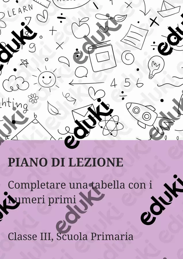 Completare una tabella con i numeri primi Piani di lezione - Completare una tabella con i numeri primi - Matematica Insieme - Pagina di copertina