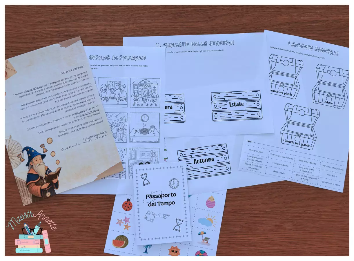 Il Custode del Tempo - Gioco per la classe 2ª primaria Esercizi - Il Custode del Tempo - Gioco per la classe 2ª primaria - MaestrAnnette - Pagina di copertina