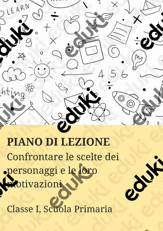 Confrontare le scelte dei personaggi e le loro motivazioni - PL Piani di lezione - Confrontare le scelte dei personaggi e le loro motivazioni - PL - Maestra di Italiano - Pagina di copertina
