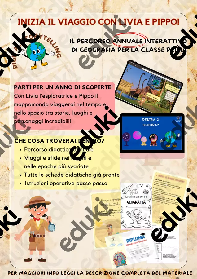 PERCORSO ANNUALE INTERATTIVO: Geografia Esercizi - PERCORSO ANNUALE INTERATTIVO: Geografia - Un albo per maestra - Pagina di copertina