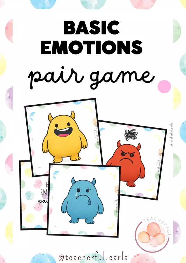 Pair Game Basic Emotions infants Giochi - Pair Game Basic Emotions infants - teacherful.carla - Pagina di copertina