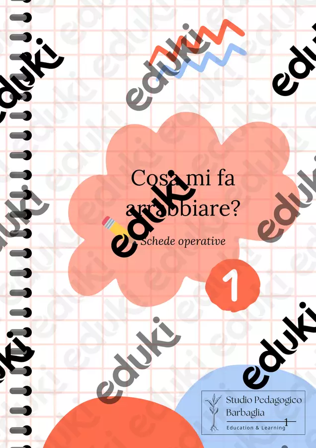 Cosa mi fa arrabbiare? Schede operative - Vol. 1 Materiale di supporto/inclusione - Cosa mi fa arrabbiare? Schede operative - Vol. 1 - Studio Pedagogico Barbaglia - Pagina di copertina