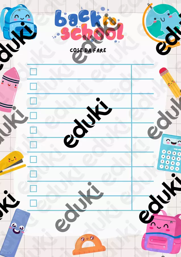 Back to School - La CHECKLIST Flashcard - Back to School - La CHECKLIST - SostegnO 2.0 - Pagina di copertina