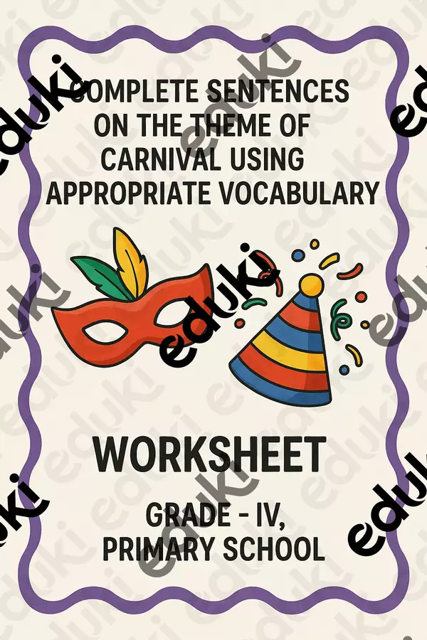 Complete sentences on the theme of Carnival using appropriate vocabulary - SL Schede informative - Complete sentences on the theme of Carnival using appropriate vocabulary - SL - English Classroom 🇬🇧 - Pagina di copertina