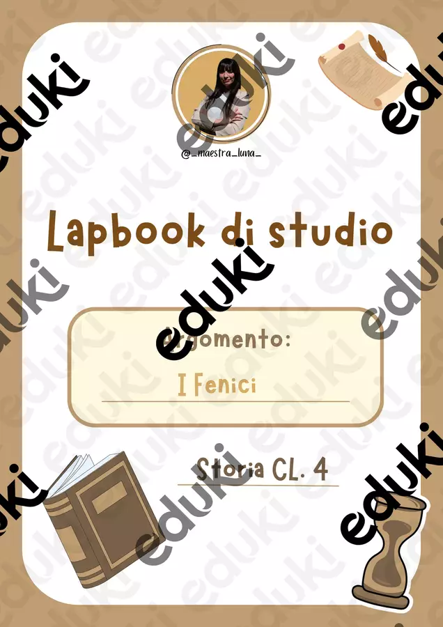 Lapbook di studio cl.4° - I Fenici Schede informative - Lapbook di studio cl.4° - I Fenici - Maestra Luna - Pagina di copertina