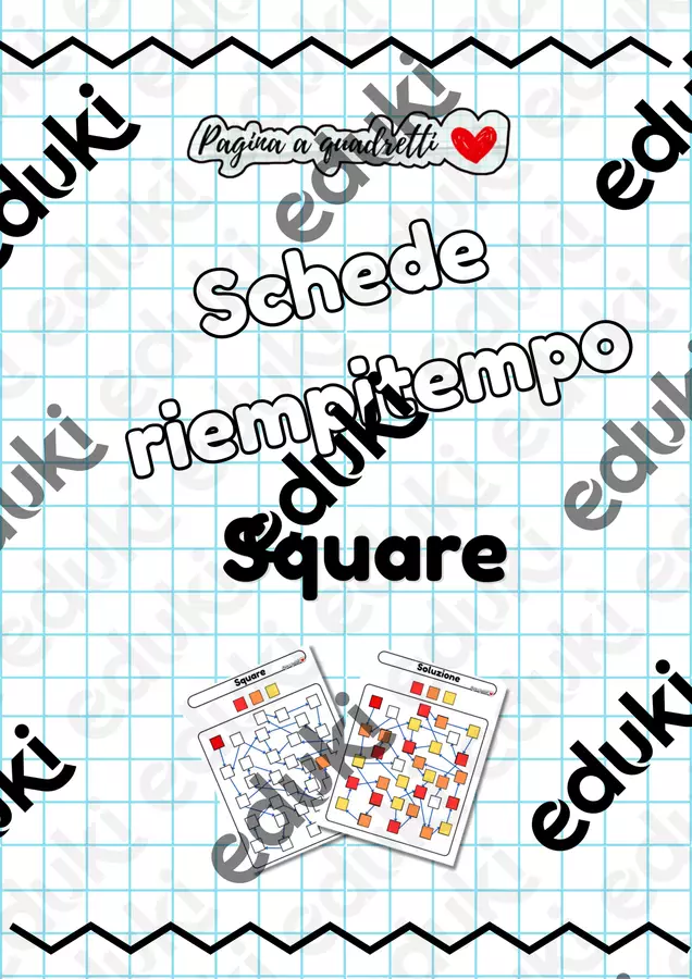 SCHEDE RIEMPI TEMPO ABILITA' VISUO SPAZIALI (Square) Giochi - SCHEDE RIEMPI TEMPO ABILITA' VISUO SPAZIALI (Square) - Pagina_a_quadretti - Pagina di copertina