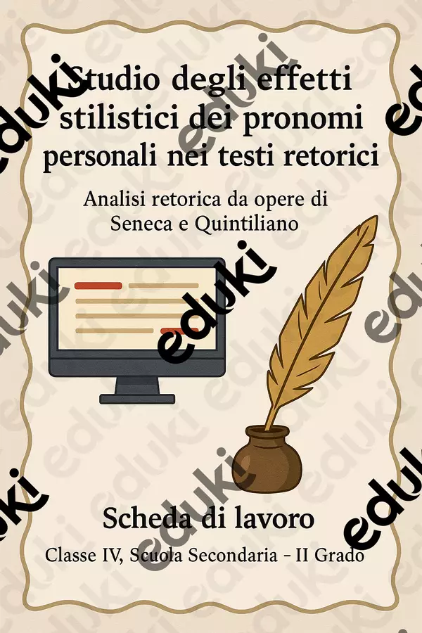 Studio degli effetti stilistici dei pronomi personali nei testi retorici - SL Schede informative - Studio degli effetti stilistici dei pronomi personali nei testi retorici - SL - Maestra di Italiano - Pagina di copertina