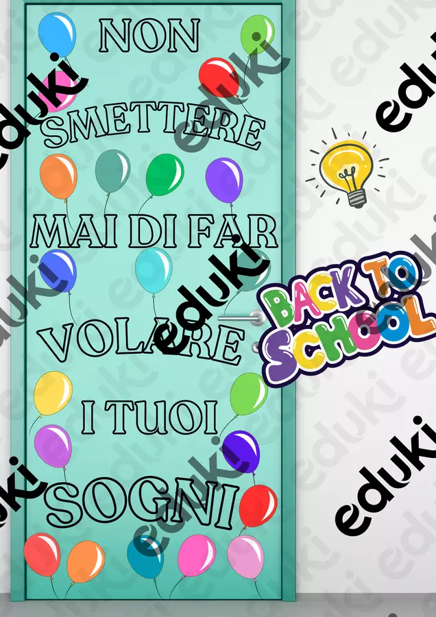 Addobbo porta nuovo anno scolastico Poster - Addobbo porta nuovo anno scolastico - Maestra Luna - Pagina di copertina