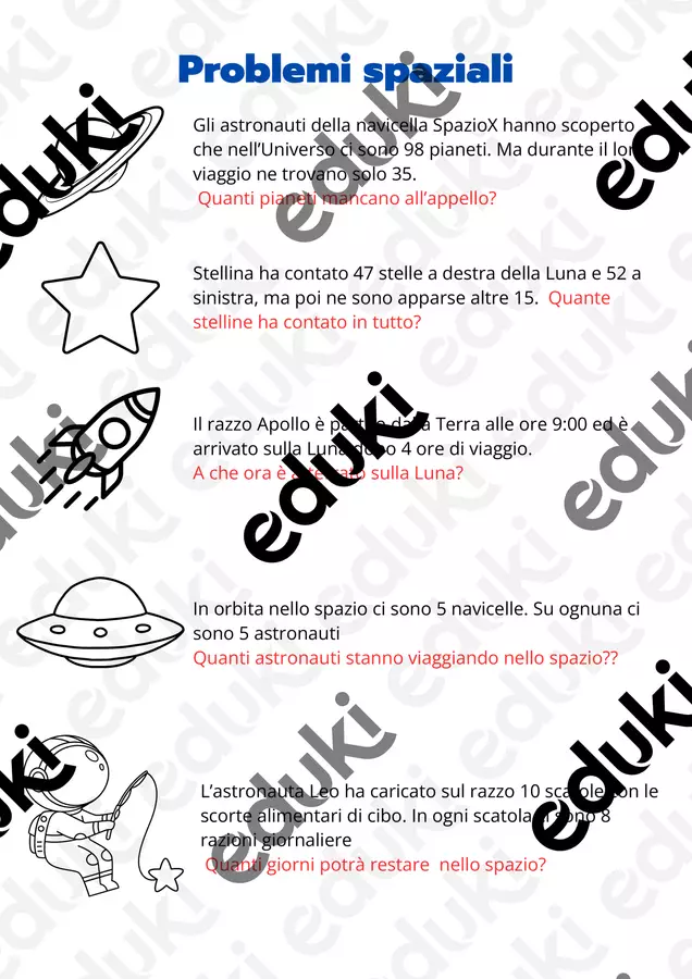 Problemi spaziali Esercizi - Problemi spaziali - Maestra Forty - Pagina di copertina