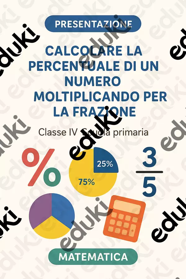 Calcolare la percentuale di un numero moltiplicando per la frazione Presentazioni / Lavagne - Calcolare la percentuale di un numero moltiplicando per la frazione - Matematica Insieme - Pagina di copertina
