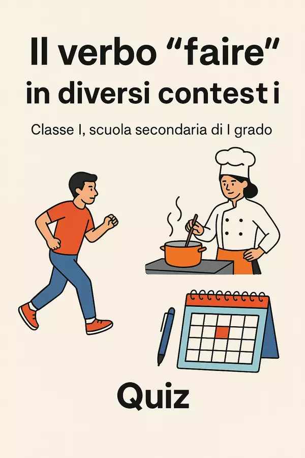 Il verbo “faire” in diversi contesti Quiz - Il verbo “faire” in diversi contesti - English Classroom 🇬🇧 - Pagina di copertina