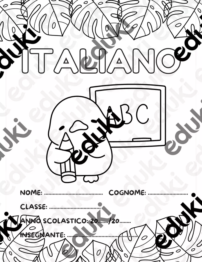 Copertine quaderni Kawaii pronte da colorare - TEMA 1 Materiale per pittura e bricolage - Copertine quaderni Kawaii pronte da colorare - TEMA 1 - La_maestra_sami - Pagina di copertina