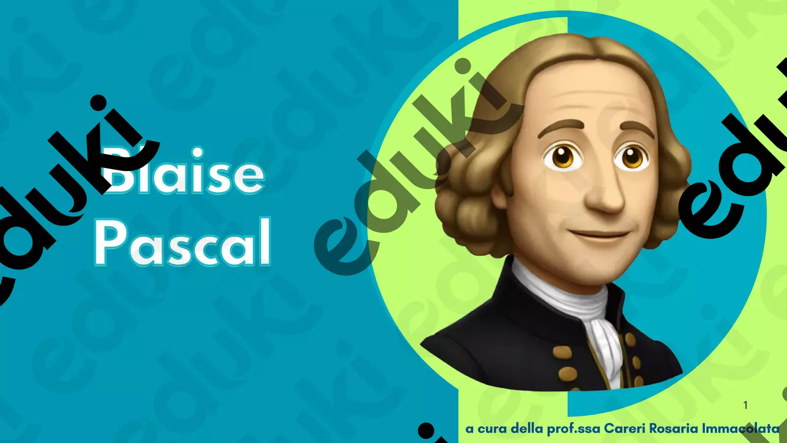BLAISE PASCAL Materiale di supporto/inclusione - BLAISE PASCAL - Le Avventure di un Matematico allo Sbaraglio - Pagina di copertina