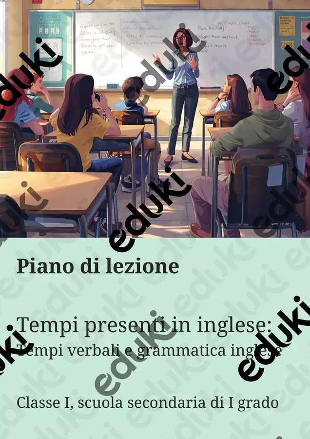 Tempi presenti in inglese Piani di lezione - Tempi presenti in inglese - English Classroom 🇬🇧 - Pagina di copertina