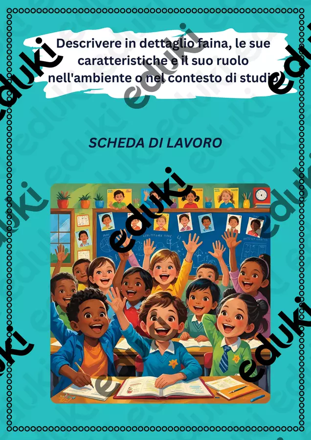 Descrivere in dettaglio faina, le sue caratteristiche e il suo ruolo nell'ambiente o nel contesto di studio Materiale interattivo - Descrivere in dettaglio faina, le sue caratteristiche e il suo ruolo nell'ambiente o nel contesto di studio - Scienza Magica - Pagina di copertina