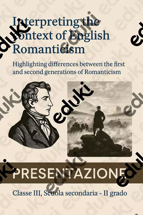 Evidenziare differenze tra prima e seconda generazione romantica Presentazioni / Lavagne - Evidenziare differenze tra prima e seconda generazione romantica - English Classroom 🇬🇧 - Pagina di copertina