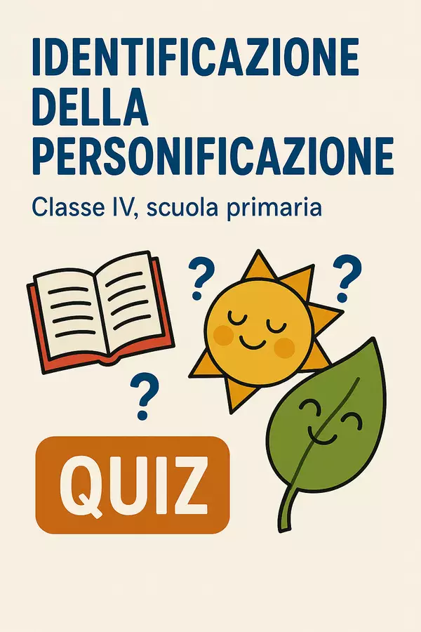Identificazione della personificazione Quiz - Identificazione della personificazione - Maestra di Italiano - Pagina di copertina
