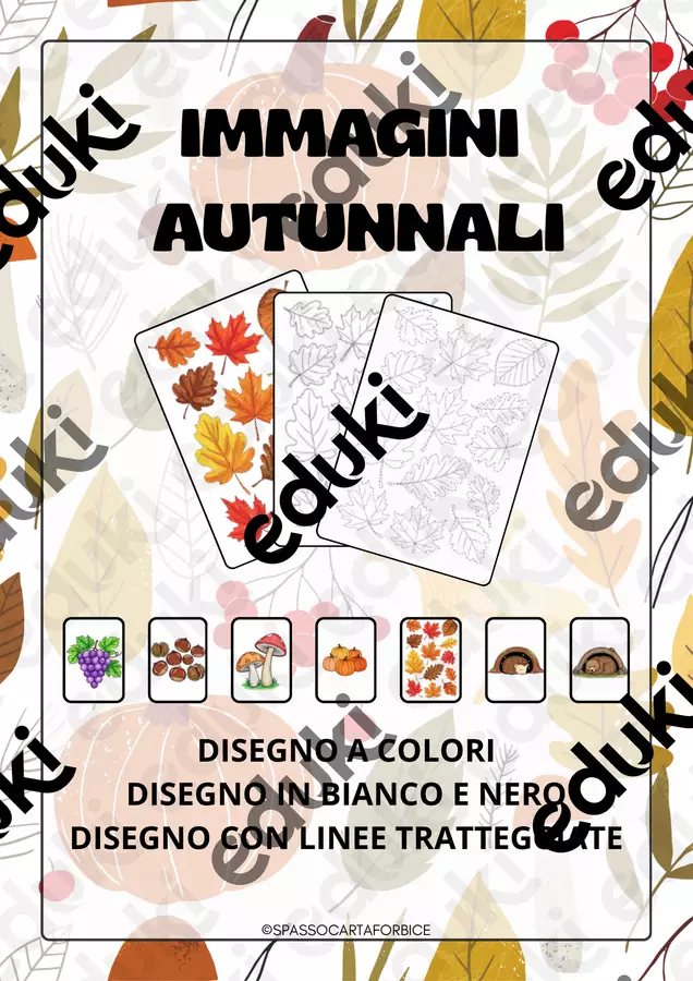 IMMAGINI AUTUNNO DA COLORARE 🍂🌰 Clipart / Immagini originali - IMMAGINI AUTUNNO DA COLORARE 🍂🌰 - Spassocartaforbice - Pagina di copertina