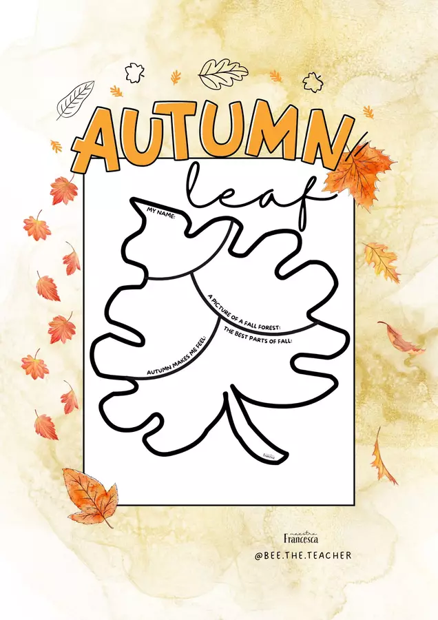 AUTUMN LEAF - scheda didattica INGLESE Esercizi - AUTUMN LEAF - scheda didattica INGLESE - Bee.the.teacher - maestra Francesca - Pagina di copertina