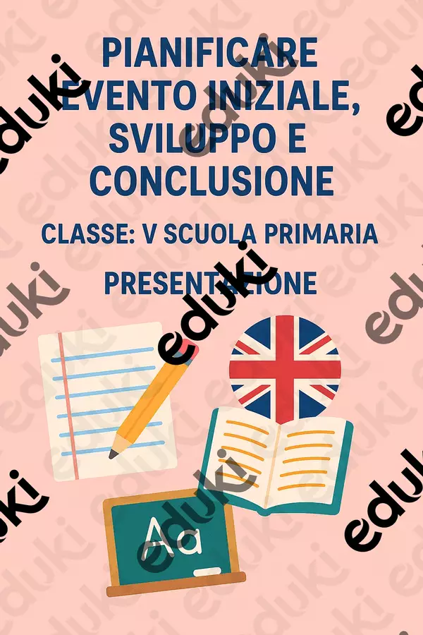 Pianificare evento iniziale, sviluppo e conclusione Presentazioni / Lavagne - Pianificare evento iniziale, sviluppo e conclusione - English Classroom 🇬🇧 - Pagina di copertina