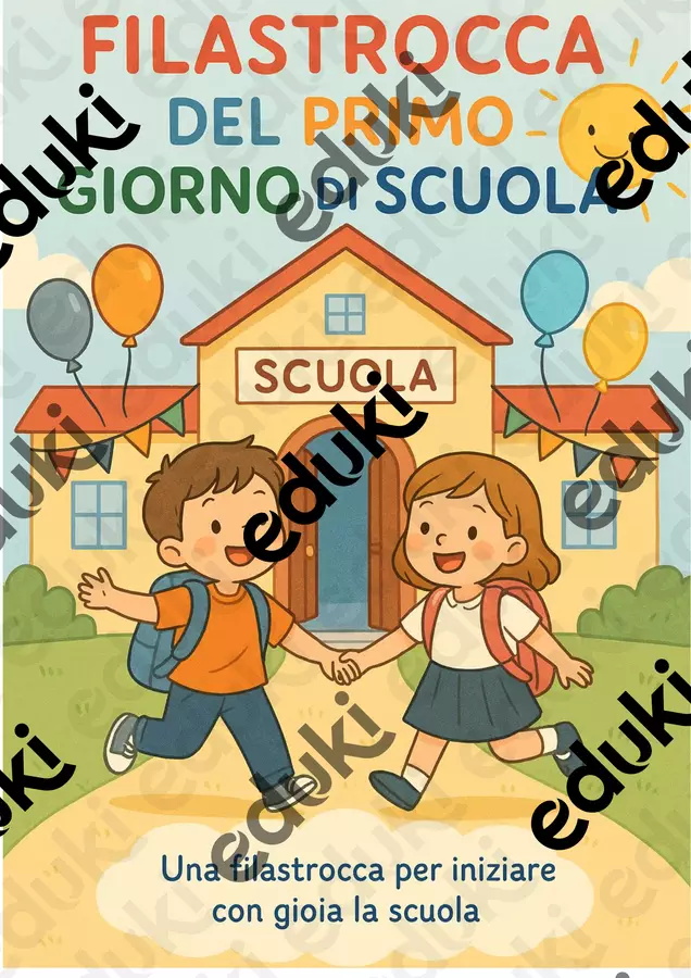Filastrocca illustrata per il Primo Giorno di Scuola 🏫 Materiale di supporto/inclusione - Filastrocca illustrata per il Primo Giorno di Scuola 🏫 - SostegnO 2.0 - Pagina di copertina