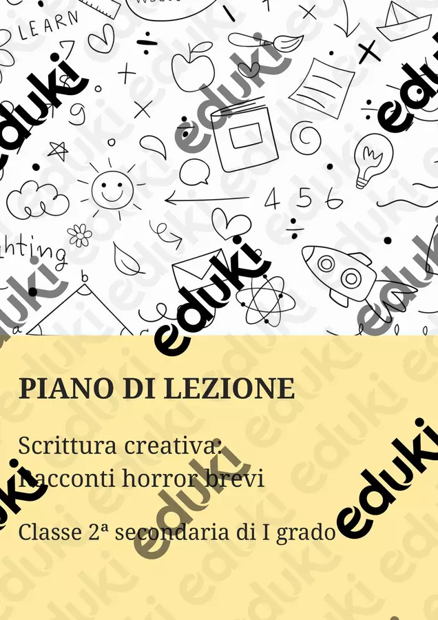 Sintassi Creativa: Racconti horror brevi Piani di lezione - Sintassi Creativa: Racconti horror brevi - Maestra di Italiano - Pagina di copertina