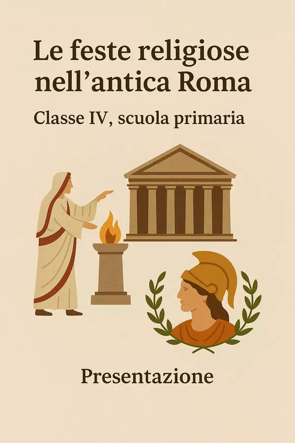 Le feste religiose nell'antica Roma Presentazioni / Lavagne - Le feste religiose nell'antica Roma - La Macchina del Sapere - Pagina di copertina