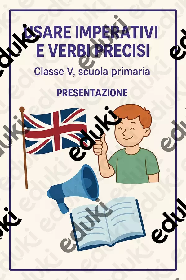 Usare imperativi e verbi precisi Presentazioni / Lavagne - Usare imperativi e verbi precisi - English Classroom 🇬🇧 - Pagina di copertina