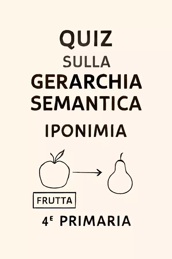 Quiz sulla Gerarchia Semantica: Iponimo Quiz - Quiz sulla Gerarchia Semantica: Iponimo - Maestra di Italiano - Pagina di copertina