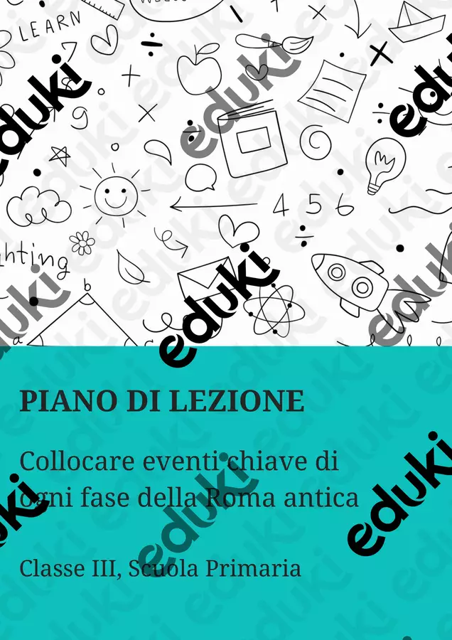Collocare eventi chiave di ogni fase della Roma antica Piani di lezione - Collocare eventi chiave di ogni fase della Roma antica - La Macchina del Sapere - Pagina di copertina