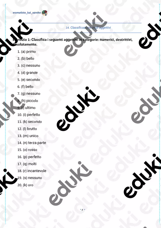 Adjectives (26 Exercises) – VI primaria – Pack 2 (Enhanced) Esercizi - Adjectives (26 Exercises) – VI primaria – Pack 2 (Enhanced) - Colorate e divertitevi - Pagina di copertina