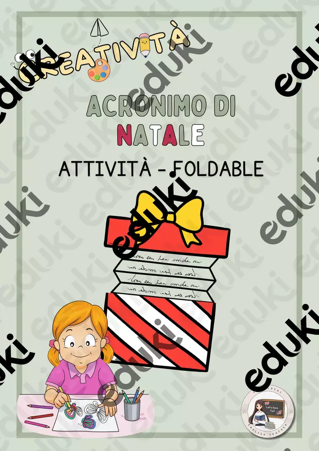 ACRONIMO DI NATALE | ATTIVITÀ FOLDABLE (REGALO) Altro tipo di materiale - ACRONIMO DI NATALE | ATTIVITÀ FOLDABLE (REGALO) - Your Local English Teacher - Pagina di copertina