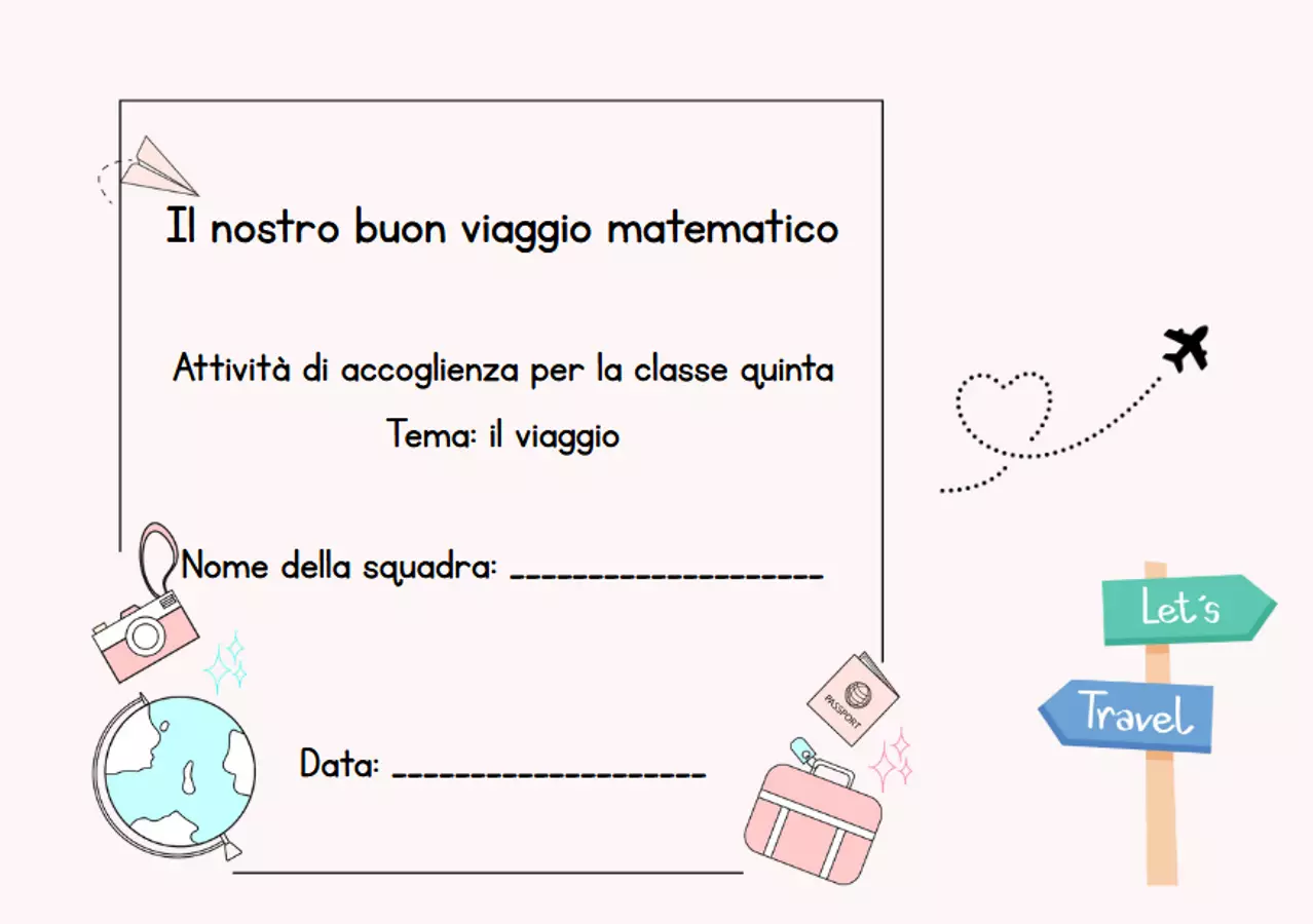 Viaggio in quinta - accoglienza matematica Materiale interattivo - Viaggio in quinta - accoglienza matematica - Officina - didattica - Pagina di copertina