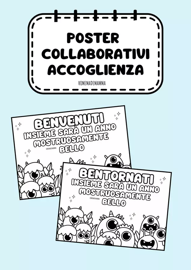 POSTER COLLABORATIVI BENVENUTI E BENTORNATI Poster - POSTER COLLABORATIVI BENVENUTI E BENTORNATI - homemademamma - Pagina di copertina