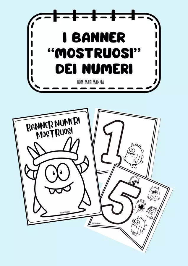 IL BANNER DEI NUMERI MOSTRUOSI Flashcard - IL BANNER DEI NUMERI MOSTRUOSI - homemademamma - Pagina di copertina