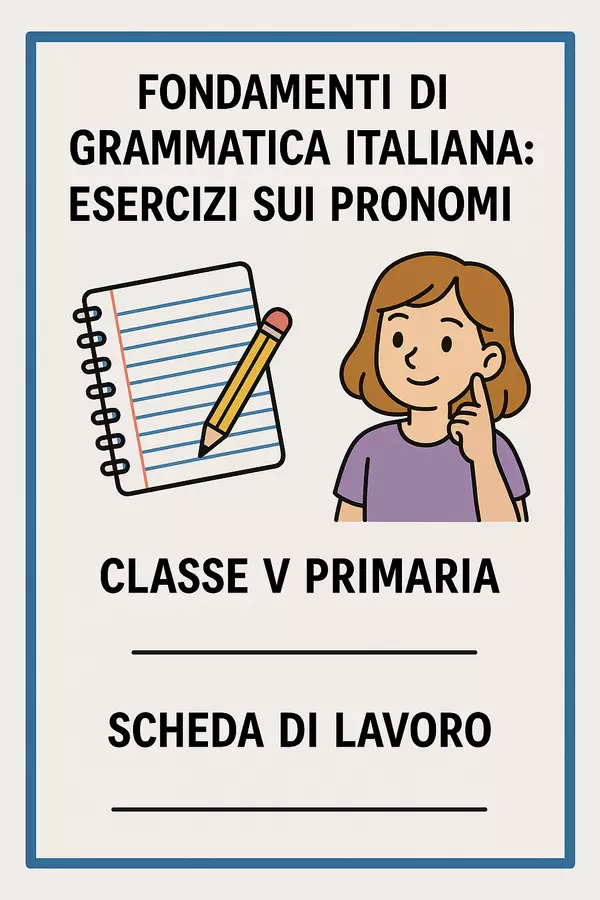 Fondamenti di grammatica: esercizi pratici sui pronomi Esercizi - Fondamenti di grammatica: esercizi pratici sui pronomi - Maestra di Italiano - Pagina di copertina