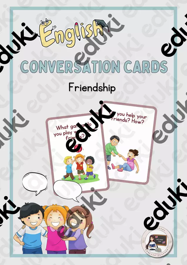 CONVERSATION CARDS - FRIENDSHIP | CARTE DI CONVERSAZIONE - AMICIZIA Altro tipo di materiale - CONVERSATION CARDS - FRIENDSHIP | CARTE DI CONVERSAZIONE - AMICIZIA - Your Local English Teacher - Pagina di copertina