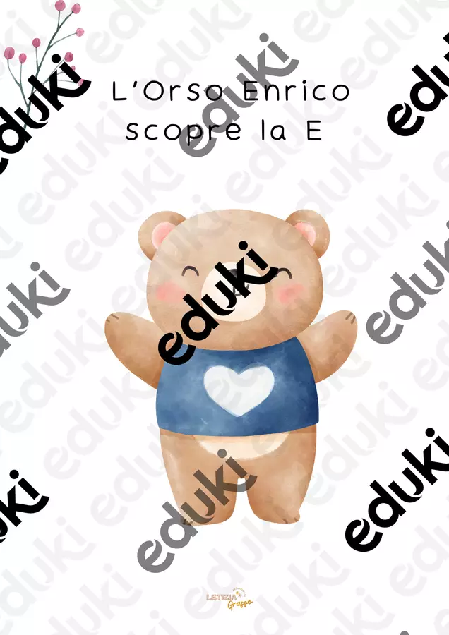 L'orso Enrico scopre la E Esercizi - L'orso Enrico scopre la E - Pedagogista Letizia Grasso - Pagina di copertina