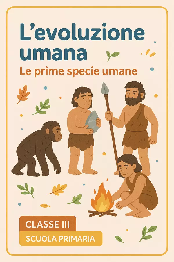 Evoluzione dell'uomo: le prime specie umane Presentazioni / Lavagne - Evoluzione dell'uomo: le prime specie umane - La Macchina del Sapere - Pagina di copertina